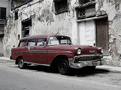 Reddish car cement walls