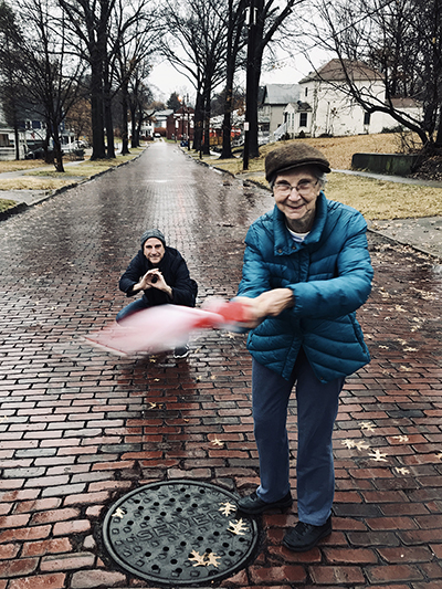 Golden girl playing ball